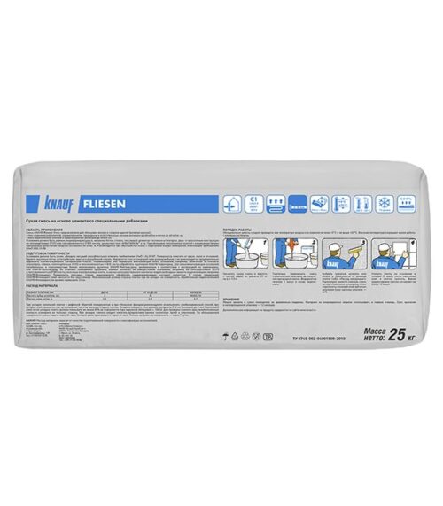 керамогранита и камня Knauf Флизен Плюс серый (класс С1) 25 кг